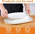 Kassel Ceramic Serving Platter Set | 16”/14”/12” Oval Serving Trays for Entertaining at Parties and Weddings | Oven Safe Extra Large Serving Trays for Tacos, Steak, and Cake