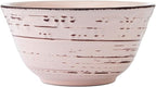 Pfaltzgraff Pink Trellis 12-Piece Dinnerware Set, Stoneware Plates and Bowls Sets for 4, Dishwasher and Microwave Safe, Rustic Garden-Inspired Design