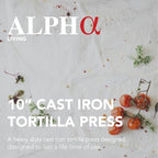 ALPHA LIVING Tortilla Press – 10 Inch Cast Iron Quesadilla Maker – Heavy Duty Empanada Maker Press – Cast Iron Tortilla Maker for Kitchen, Home Use