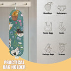 2 Pcs Cute Cat Plastic Bag Holder, Floral Plastic Storage bag Holders for Grocery Bags, Washable Large Grocery Bags Storage Dispenser for Home Kitchen Pantry Decor, Cat Lover Gifts for Women