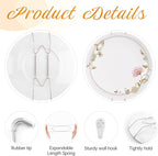 Plate Hangers for The Wall, Suitable for 12-16 inch Decorative Plate, Stainless Steel Wire Plate Holder with Wall Hooks and Rubber tip Protectors, Plate Hangers for Displaying Plates, Platter, Silver
