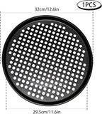 12 Inch Round Pizza Pan with Holes, Carbon Steel Pizza Pans for Frozen & Homemade Pizza, Nonstick Pizza Tray for Oven