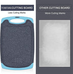 Plastic Cutting Board, 3 Pieces Dishwasher Safe Cutting Boards with Juice Grooves, Easy Grip Handle, Non-Slip, with Grinding Area for Grinding Garlic and Ginger（aqua）