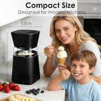 KITOART Ice Cream Maker Machine, Premium Electric Ice Cream Mini Maker Machine for Gelato, Sorbet & Frozen Yogurt - Low-Noise Operation - Easy to Clean