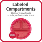 GoodCook Meal Prep Containers Set Microwave & Dishwasher-Safe Round Food Organizers with Labeled Compartments BPA-Free Food Storage Set with Snap Shut Lids Portion Control, 10-Pieces, Red