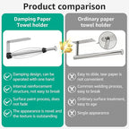 Mbillion Under Cabinet Paper Towel Holder for Kitchen, RV & Camper - Waterproof, Anti-Rust Wall Mount with No Drill Installation, 5.71” Compact Design (Brushed Silver)