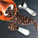 18/8 Stainless Steel Coffee Measuring Spoon 2 Tablespoon Coffee Scoop Short Handle Measuring Spoon for Ground Coffee Tea Sugar Flour Exact Measuring Spoons (30ml)