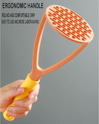2pcs Potato Masher Manual Masher Kitchen Masher Non-Scratch Nonstick Potato Pumpkin Ricer Smasher Kitchen Tools for Bean, Root Vegetables, Fruits, Baby Food, Avocado potato masher (Green+Orange)