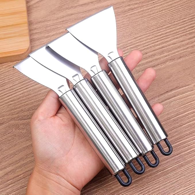 4 Pack Fish Scaler Scale Remover Stainless Steel Rake Teeth Scraping Tool Descaler Knives Scales Cleaning Descaling Scraper for Bream Salmon Fishes Seafood Market Kitchen