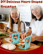 CHICHAUS Uncrustable Sandwich Maker,Sandwiches Pocket Circle Shape 3.7Inch Sandwich Cutter and Sealer,Sandwich Cutter for Kids Breakfast and lunchboxes (Heart Blue)