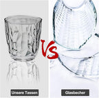 Topsky 10 oz Plastic Water Tumblers | Set of 4 Transparent Unbreakable Drinking Glasses Clear Acrylic Reusable Juice Wine Cups for Home Picnic Party, Dishwasher Safe, Stackable (Gray)