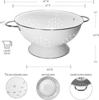 Reston Lloyd Calypso Basics Extra Large Enameled Colander with Solid Base, Strainer Basket with Handles, for Pasta, Berries, Vegetables, Fruit, Red, 7 Quart (224oz/ 6.6 L)