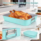 21-pieces Stackable Nonstick Bakeware Set, PTFE/PFOA/PFOS Free Baking Pans Set with Silicone Cup, Oven Mitt, Complete Kitchen Baking Kit for Cake & Loaf, Cookies, Cupcakes