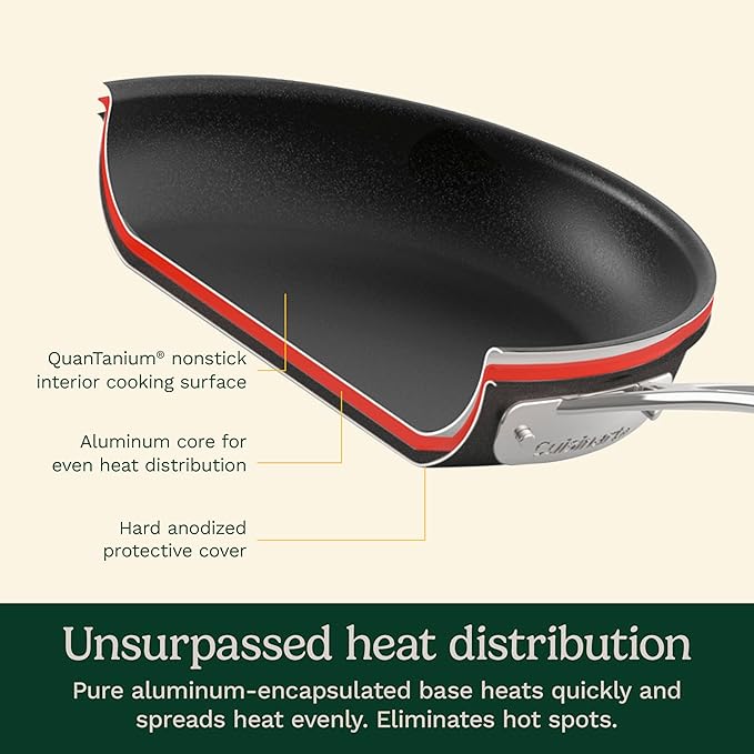 Cuisinart 17-Piece Pots and Pans Set, Non Stick Hard Anodized Cookware Set, Compatible with Electric, Gas Cooktops, Dishwasher Safe, Oven Safe Pot Set, Cool Grip Handles, Aluminum Core for Even Heat