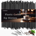 500 Pcs Coffee Stirrer and Holder Set Coffee Stir Sticks Coffee Stirrers 5” Plastic Cocktail Stirrers For Drinks for Mixing Coffee Milk Cocktail Drinks Coffee Home Kitchen Party Supplies (black)