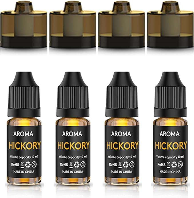 Cocktail Bubble Smoke Gun Accessories, 10 ml, Includes 4 Contains, 4 Aromatic Flavor Oils, Hickory Flavor
