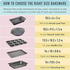 Amazon Basics Nonstick Muffin Pan, Set of 2, Sturdy, Oven Safe, Bakes Evenly, Easy to Clean, 12 Cups, Gray, 13.9x10.55x1.22"