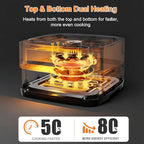 4.5QT Air Fryer Pizza Oven with 11 Presets, Air Fryers with Dual Heating & 360° Airflow | Viewing Window | Touch Display, Nonstick Airfryer for Roast, Bake, Dehydrate, Microwave, Reheat & More