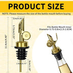 6 Pcs Auto Flip Liquor & Oil Pour Spout, 304 Stainless Steel Dispenser Spout for Olive Oil, Alcohol, Wine, Vinegar, Home & Bar Essential Tools, Gold