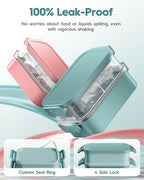 Adults Bento Box with Insulated Lunch Bag, 74oz Capacity 3 Stackable Leak-Proof Bento Box Built-In Utensil and Sauce, PFAS & BPA-Free, Microwave & Dishwasher Safe (Mint Green)