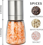 Gulex® Pepper Grinder Pepper Mill, Salt Grinder Refillable,(Single Package) Adjustable Coarseness Black Pepper Grinder, Stainless Steel Sea Salt Shaker with Ceramic Rotor (1 pack) (1 Pack Model 2)