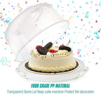 Zoofen Round Cake Carrier White Cake Stand 11 Inch Plastic Cake Container with Handle and Lid for Travel(White)