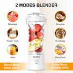 Portable Blender Dual Mode 18000RPM 20Oz Blending Cup Ice Crushing Smoothie Frozen Fruit Mini Home Gym Travel(White)