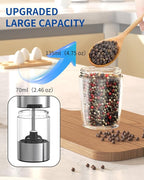 CIRCLE JOY Gravity Electric Pepper Grinder Salt Grinder Pepper Griner Mill Electric with LED Light, Battery Operated, Adjustable Coarseness, Washable 135ml Container, 1 Pcs