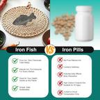 2 Pack Cast Iron Fish Cooking Tool with Storage Pouch, Add Natural Sources of Iron to Food and Water，Pure Iron Supplement for Vegans, Pregnant Women (70g Each)