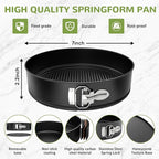 ZeroPone 7 Inch Springform Pan with Removable Bottom, Non-stick Round Spring Form Cake Mold Cheesecake Pan For Baking