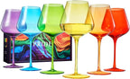 Pride LGBTQIA+ Colored Wine Glass Set | 20oz | Gay Rainbow Set of 6 Love is Love, Gift for Her, Him, They, Special Celebrations Drinkware Unique Style Stemmed Elegant Bright Glassware Pride Month Gift