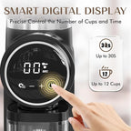 AYCHIRO Conical Burr Coffee Grinder, Coffee Beans Grinder with 30 Grinding Settings, Automatic Burr Mill Grinder for Home Use, Touchscreen, 2-12 Cups