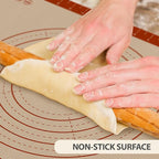 Pastry Mat, 0.7mm Extra Thick 28 x 20 Inches Large Non Stick Silicone Baking Pad, Pie Crust Rolling Supplies for Making Christmas Cookies Bread, Easy to Clean