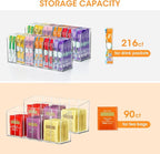 AIEVE 2 Pack Drink Packet Organizer, Water Drink Packet Holder with Removable Dividers for Pantry Organizers and Storage, Water Flavor Powder Mix Holder for Kitchen Storage Organization