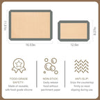 Silicone Baking Mat, Reusable Silicone Mats for Baking Set of 3, Non-Stick Baking Supplies for Pastries, Cookies, Macaroons, Bread