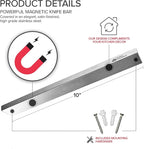 Modern Innovations 10 Inch Stainless Steel Magnetic Knife Bar with Multipurpose Use as Knife Holder, Knife Rack, Knife Strip, Kitchen Utensil Holder, Tool Holder, Art Supply Organizer, Home Organizer