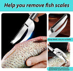 6 Shrimp Deveining Tool Stainless Steel, FRIVASTIC Shrimp Peeler Fish Scraper, Fish Scaling Tool Shrimp Cleaner, Fish Bone Tweezers Fish Cleaning Knife, Pin Bone Tweezers for Salmon Shrimp Fish
