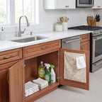 Reusable Dirty Rag Storage Bag, Linen Dish Towel Bag with Plastic Liner for Under Sink Cabinet Door Organizer