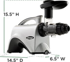 Omega NC800HDS Cold Press Juicer Machine, Vegetable and Fruit Juice Extractor and Nutrition System, Dual-Stage Slow Masticating Juicer, 150 W, Manual, Silver