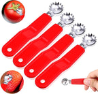 4 Pcs Tomato Corer Tool, Stainless Steel Strawberry Huller Stem Remover, Practical Kitchen Corer For Fruit And Vegetable Baller Dessert Preparation Salad Making