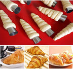 Joyeee 16 Pack Stainless Steel Cream Horn Molds Mini, With Piping Bags Reusable, Cream Icing Piping Nozzle Tip Long and Cleaning Nozzle Brush Baking Accessories Decorating Tool, 3.4 Inch