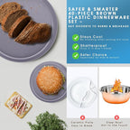 40 Piece Plastic Dinnerware Set for 8 with Cutlery, Unbreakable Plates and Bowls Set, Dishwasher & Microwave Safe Reusable Dish Set for Camping, RV, Outdoor Kitchen, Apartment Dining, Gray