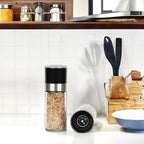 Salt and Pepper Grinder Set - Spice Shakers with Adjustable Coarseness for Kitchen Seasoning (1.7 inches x 5.1 inches)