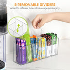 AIEVE 2 Pack Drink Packet Organizer, Water Drink Packet Holder with Removable Dividers for Pantry Organizers and Storage, Water Flavor Powder Mix Holder for Kitchen Storage Organization