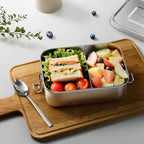 G.a HOMEFAVOR Stainless Steel Bento Lunch Box - Leak-Proof Metal Bento Box, Large Food Container with Lock Clips, Snack Container, Dishwasher Safe, 800 ml/27 oz