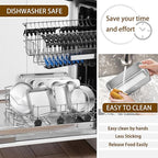 P&P CHEF Stainless Steel Bakeware Set, 12-Piece Kitchen Baking Pans Set, Baking Sheet with Rack, Square Cake Pan with Lid, Lasagna Pan, Loaf Pan, Muffin Pan, Pizza Tray & 2 Covers, Easily Clean