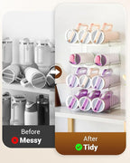 Large Tumbler Organizer for Stanley Cup 40 oz, Patented Kitchen Pantry Organizers and Storage for Stanley Cup Accessories, Stackable Water Bottle Organizer Holder Gifts 4Pack Large-12-bottle
