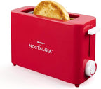 Nostalgia MyMini Single Slice Toaster | 1.25" Wide Slot, Portion Control, Compact Design, Adjustable Temperature, Cancel, Defrost, and Bagel Button | Removable Crumb Tray | Red