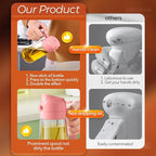 YARRAMATE 16oz/470ml Oil Sprayer for Cooking with Stickers, Food-grade Premium 2 in 1 Olive Oil Dispenser Bottle for Kitchen Gadgets, Air Fryer, Salad, Frying, BBQ (Pink)