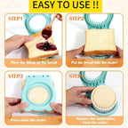 CHICHAUS Uncrustable Sandwich Maker, Sandwich Pocket Circle Shape Cutter & Sealer for Kids Breakfast and Lunchboxes, Light Blue, 3.7Inch
